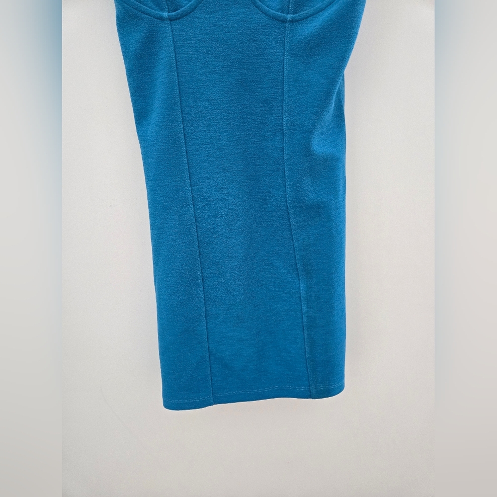 NWT Zara Teal Bodycon Mini Dress – Sleeveless Bustier Fit, Size S - Picture 2 of 4